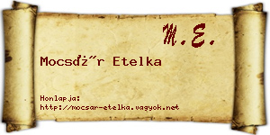Mocsár Etelka névjegykártya