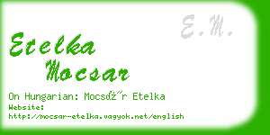 etelka mocsar business card